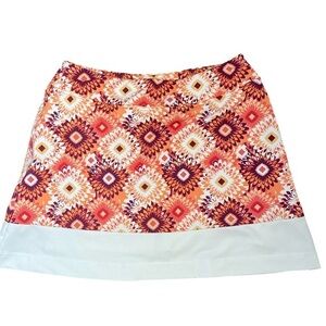 Oxford Golf Skort - XS white  , orange, red polyester spandex